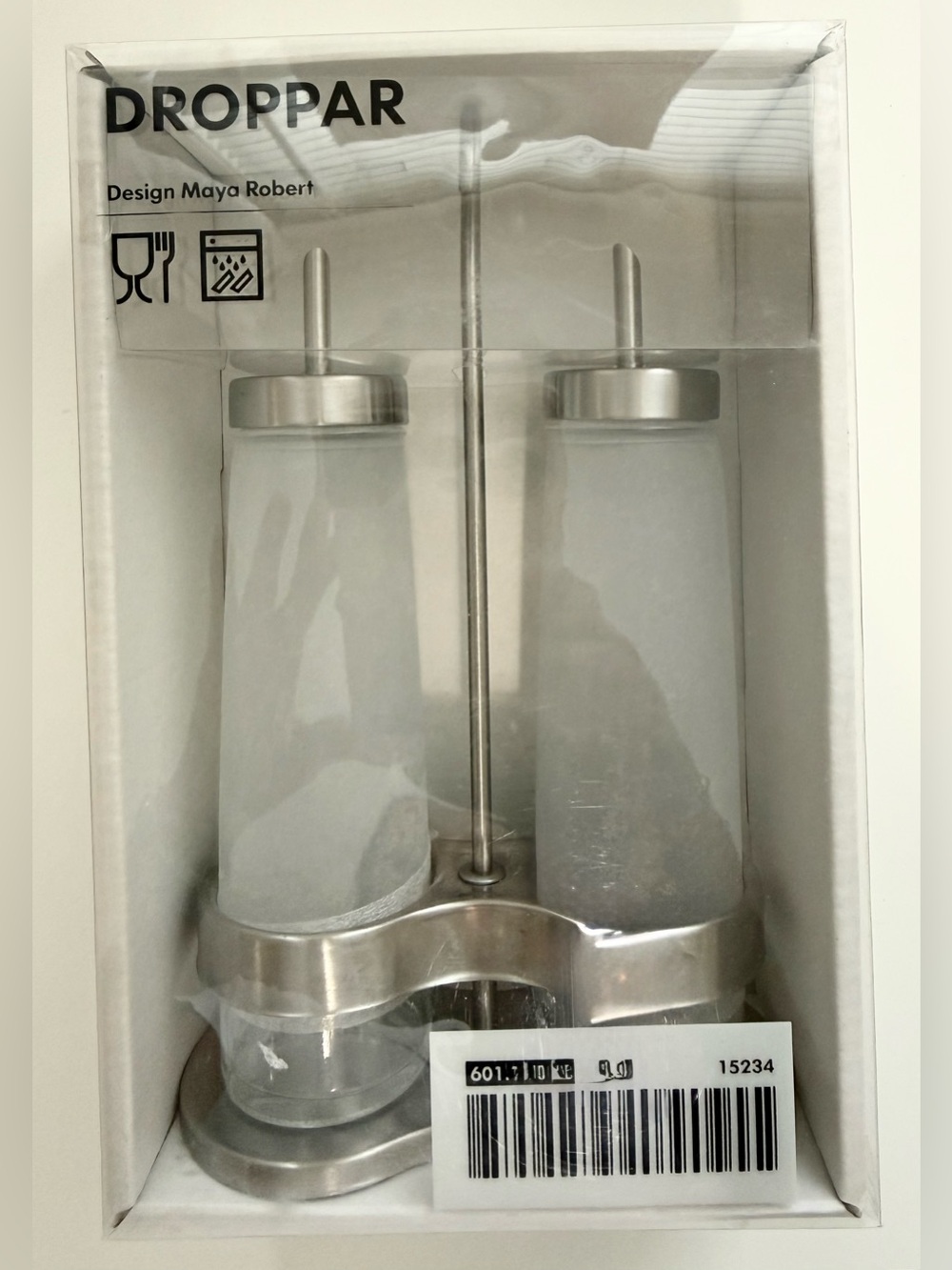 IKEA Dropper 3 Piece Frosted Oil & Vinegar Set